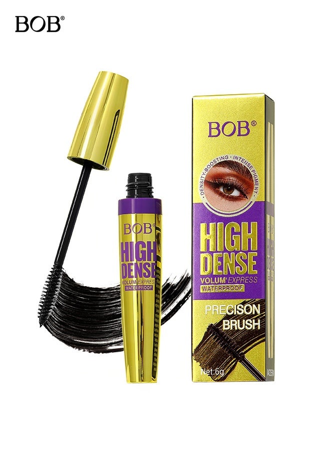BOB High Dense Volum' Express Mascara - Gold Edition | Waterproof, Smudge-Proof for Hijab, 24H Long Lasting, Intense Black for Dense Curl & Dramatic Volume - Image 1